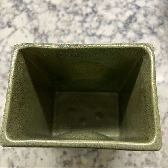 🎉💐HOST PICK🌺MID CENTURY MODERN HAEGER DIMPLED GREEN PLANTER/VASE - Picture 5 of 7